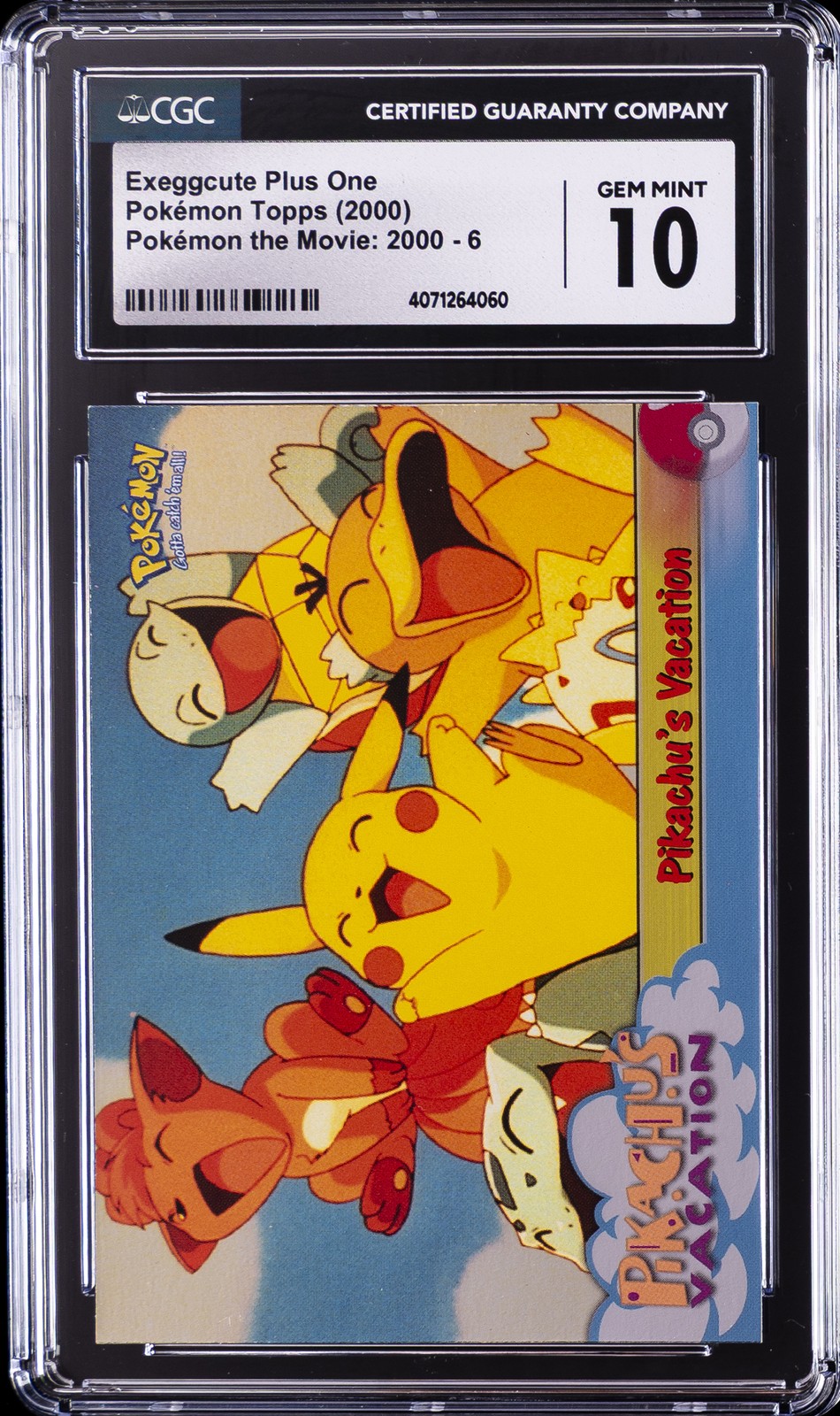 2000 POKÉMON TOPPS POKÉMON THE MOVIE: 2000 #6 EXEGGCUTE PLUS ONE CGC 10 GEM MINT 2000 POKÉMON TOPPS POKÉMON THE MOVIE: 2000 #6 EXEGGCUTE PLUS ONE CGC 10 GEM MINT