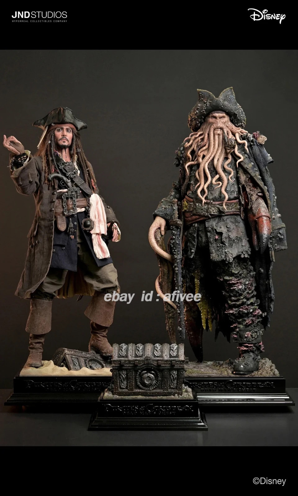 JND Studio Pirates of the Caribbean - Jack Sparrow & Davy Jones 1/3  Statue Set
