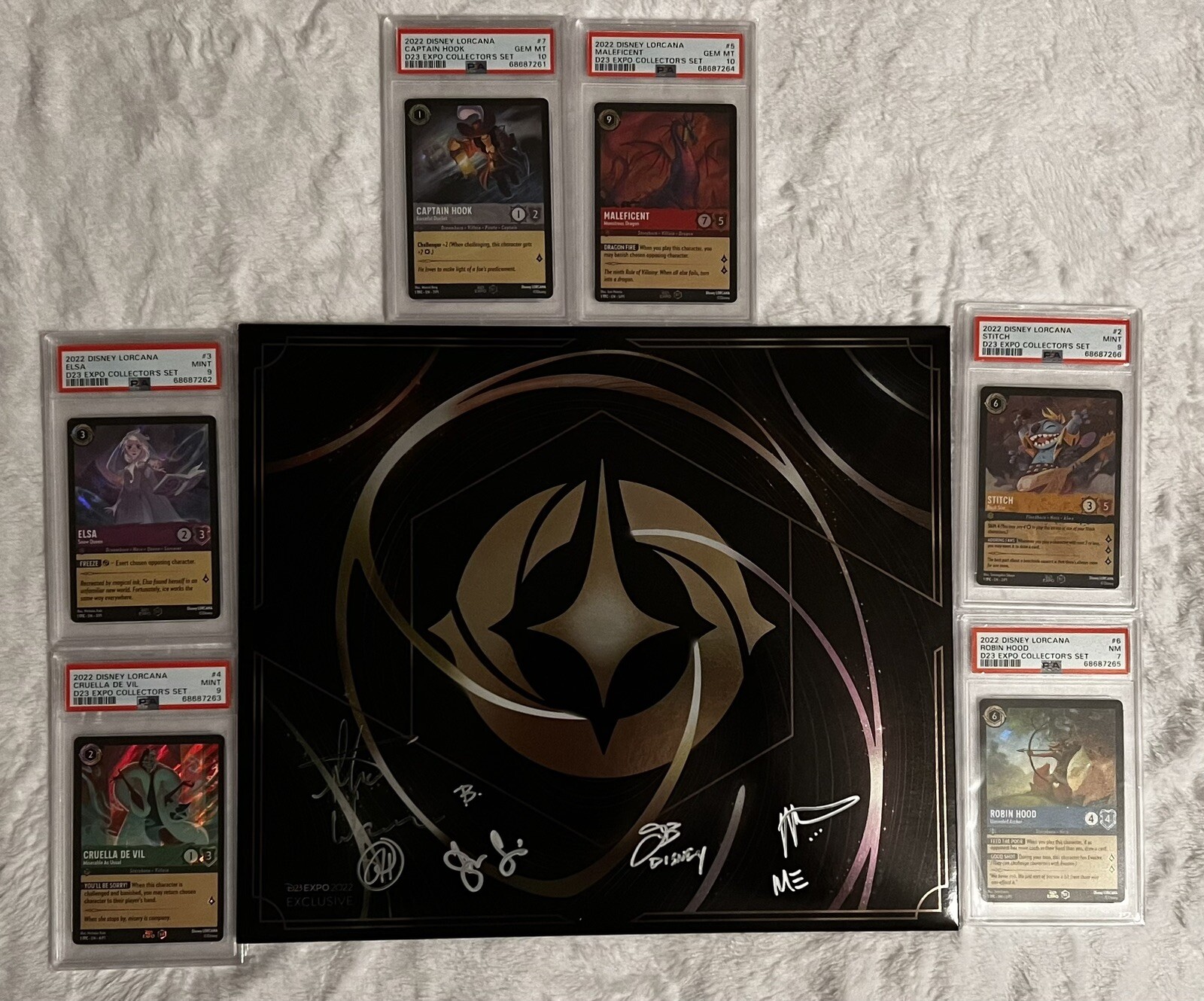 Disney D23 Expo 2022 Lorcana Set of 6 Cards Graded Signed Exclusive 1st Edition