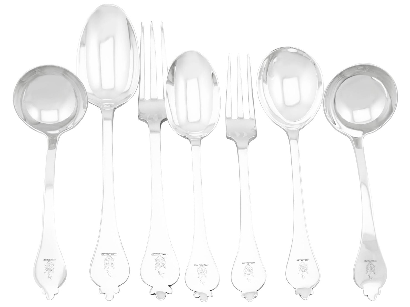 Antique and Vintage Sterling Silver Canteen of Cutlery for Twelve Persons 1900s