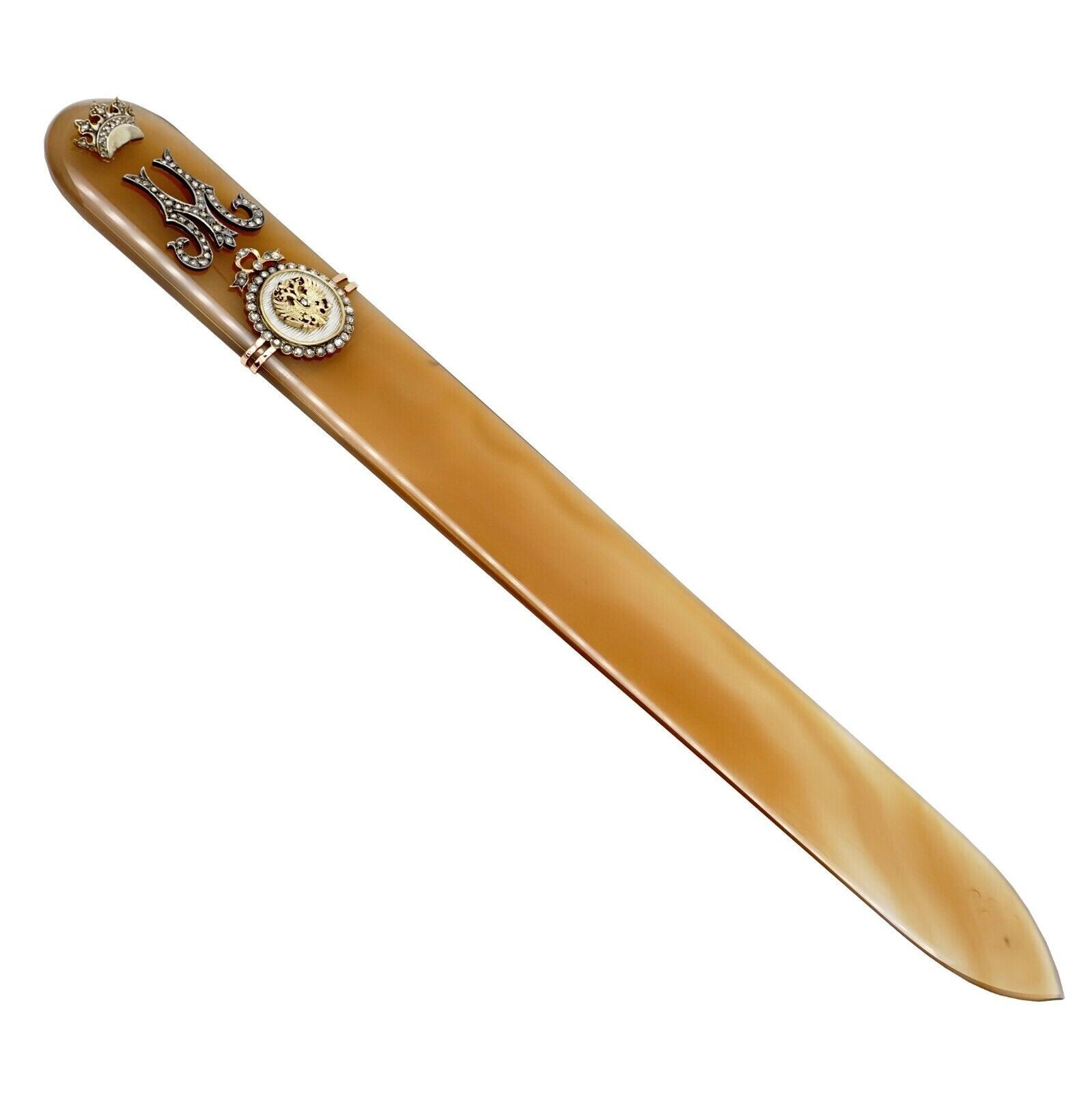 Empress Maria Feodorovna Royal 14K Gold Paperknife Letter Opener Romanov Royalty Empress Maria Feodorovna Royal 14K Gold Paperknife Letter Opener Romanov Royalty