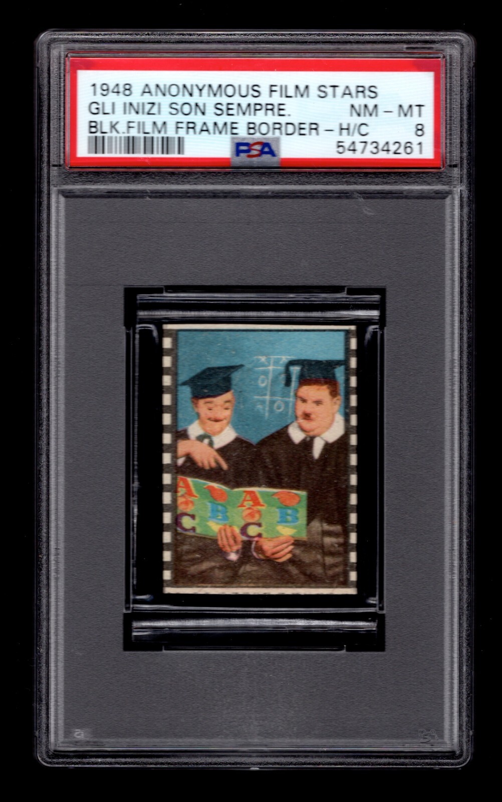 PSA 8 LAUREL & HARDY 1948 Anonymous Card (A, B, C) HIGHEST EVER GRADED 1/1