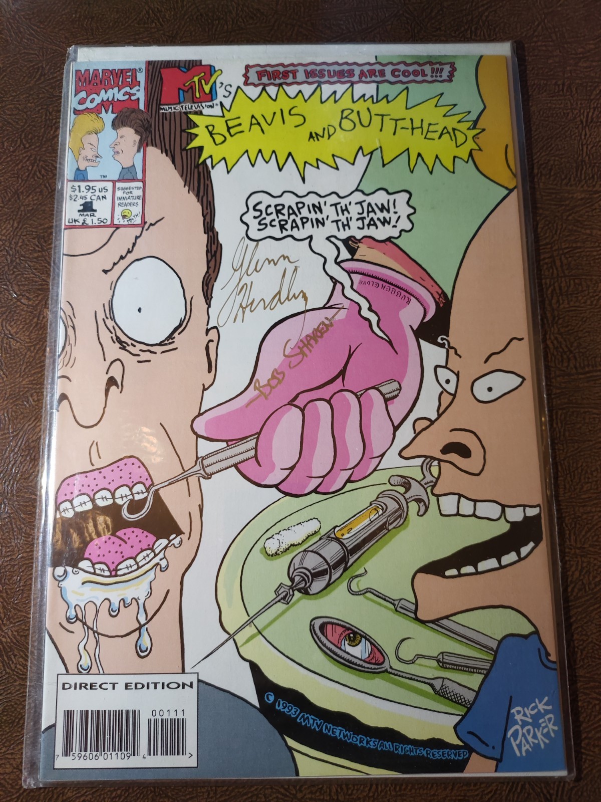 Beavis and Butthead #1 Comic Book Signed by Glen Herdling & Bob Sharen