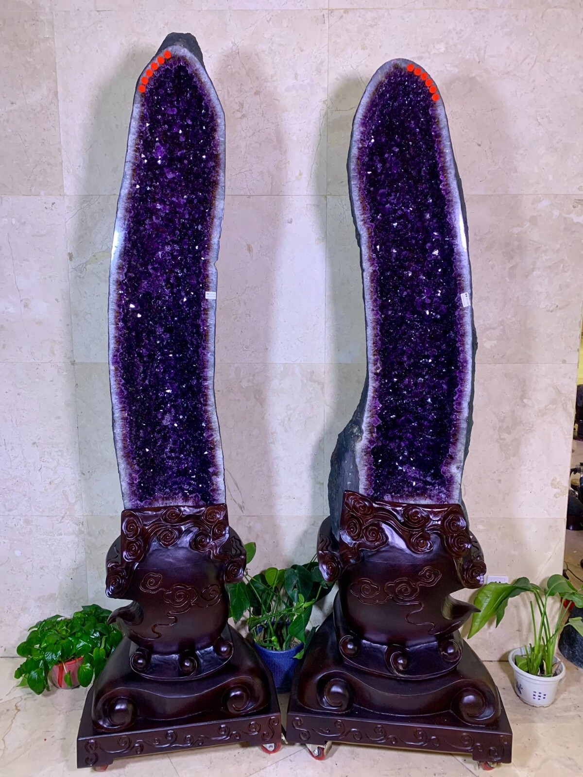469lb+632lb Natural High grade a pair of rare amethyst Church Cathedral Geode
