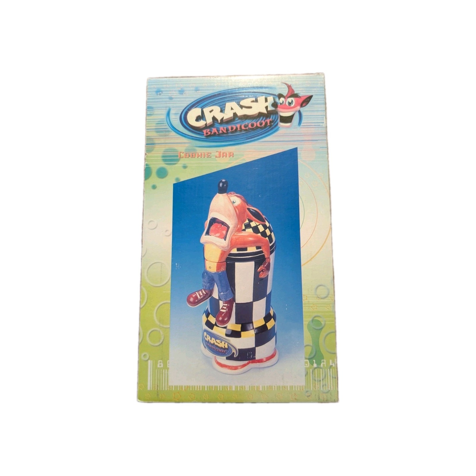 RARE WITH BOX - 2000 Crash Bandicoot Cookie Jar Official Universal Studios 