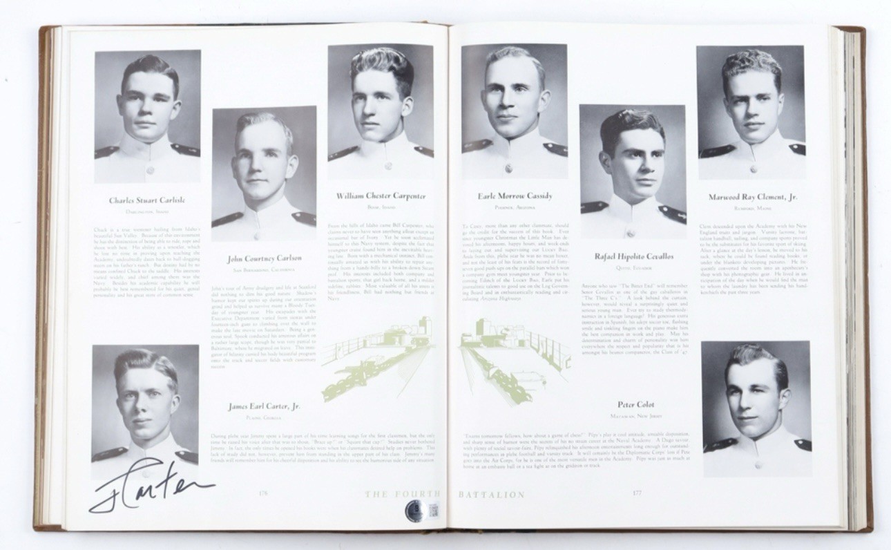 1947 Lucky Bag US Naval Academy Yearbook Jimmy Carter Signed Autographed BECKETT 1947 Lucky Bag US Naval Academy Yearbook Jimmy Carter Signed Autographed BECKETT