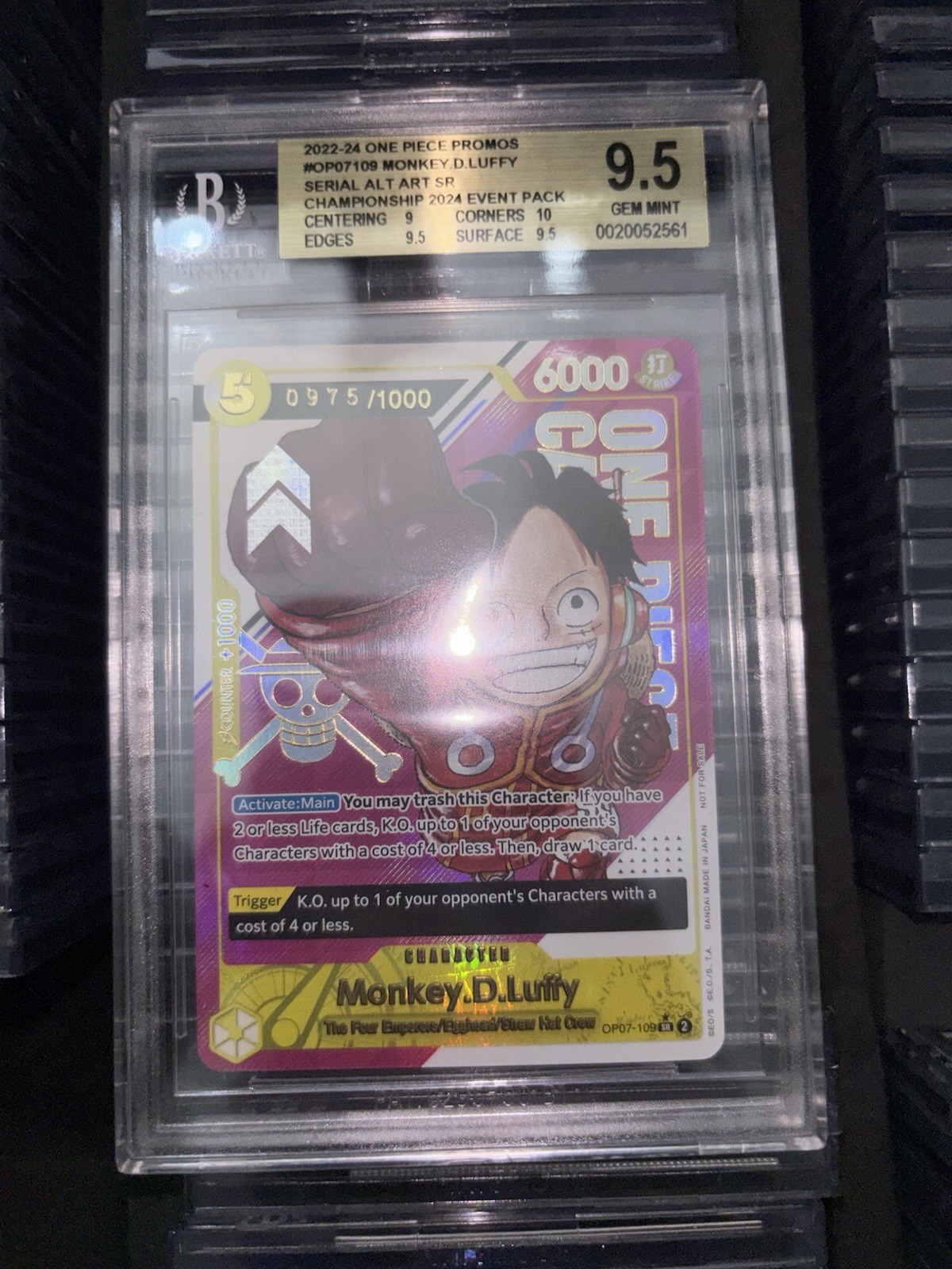 2022-24 One Piece Promos Champhip Event OP07109 Monkey D. Luffy Serial BGS 9.5