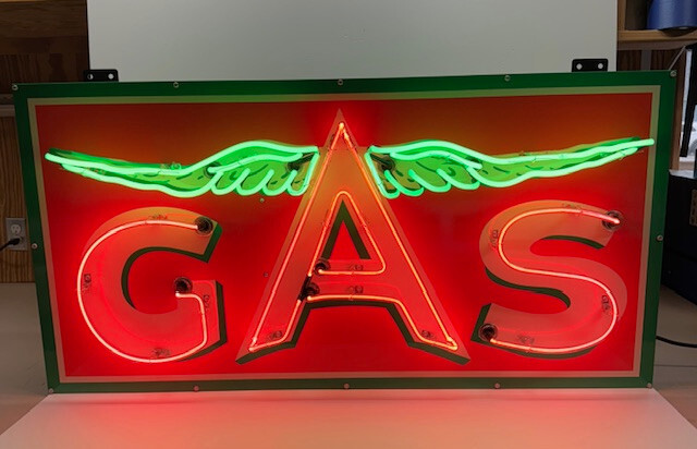 FLYING A DIE CUT NEON SIGN. NICE NOS SIGN ARTICULATE DETAIL GREAT COLORS