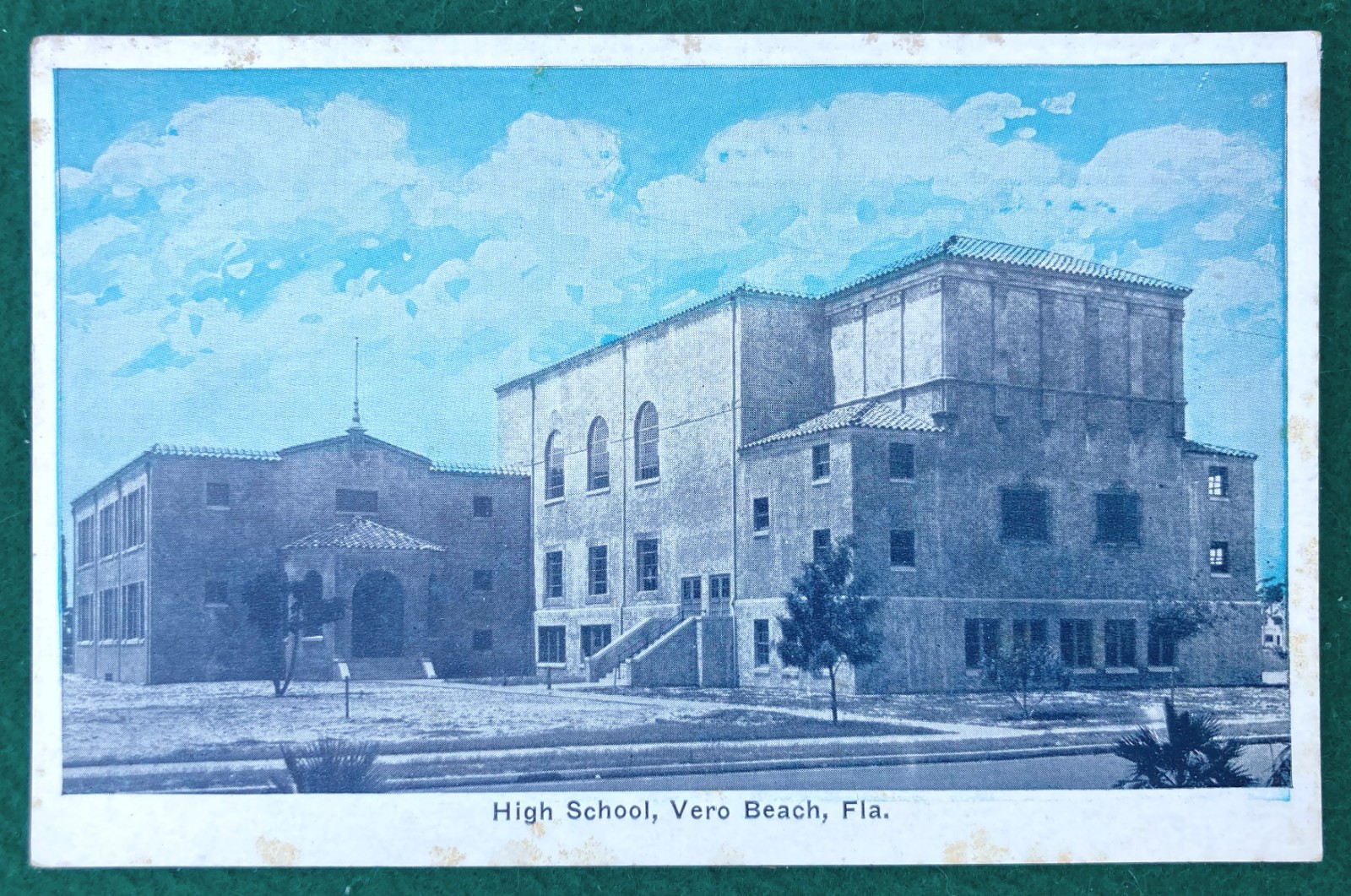 c1930s Vero Beach Florida High School Litho Postcard FL Building Exterior c1930s Vero Beach Florida High School Litho Postcard FL Building Exterior