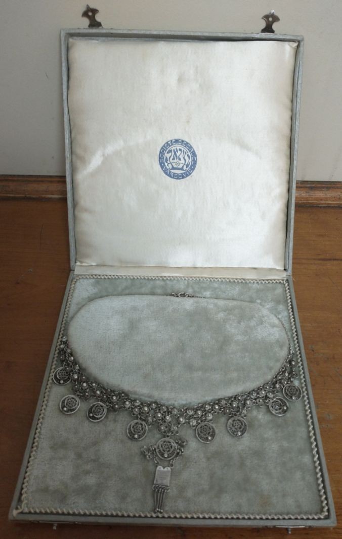 Antique 1910 Bezalel Silver Necklace Palestine Israel Jewish Warsaw Poland