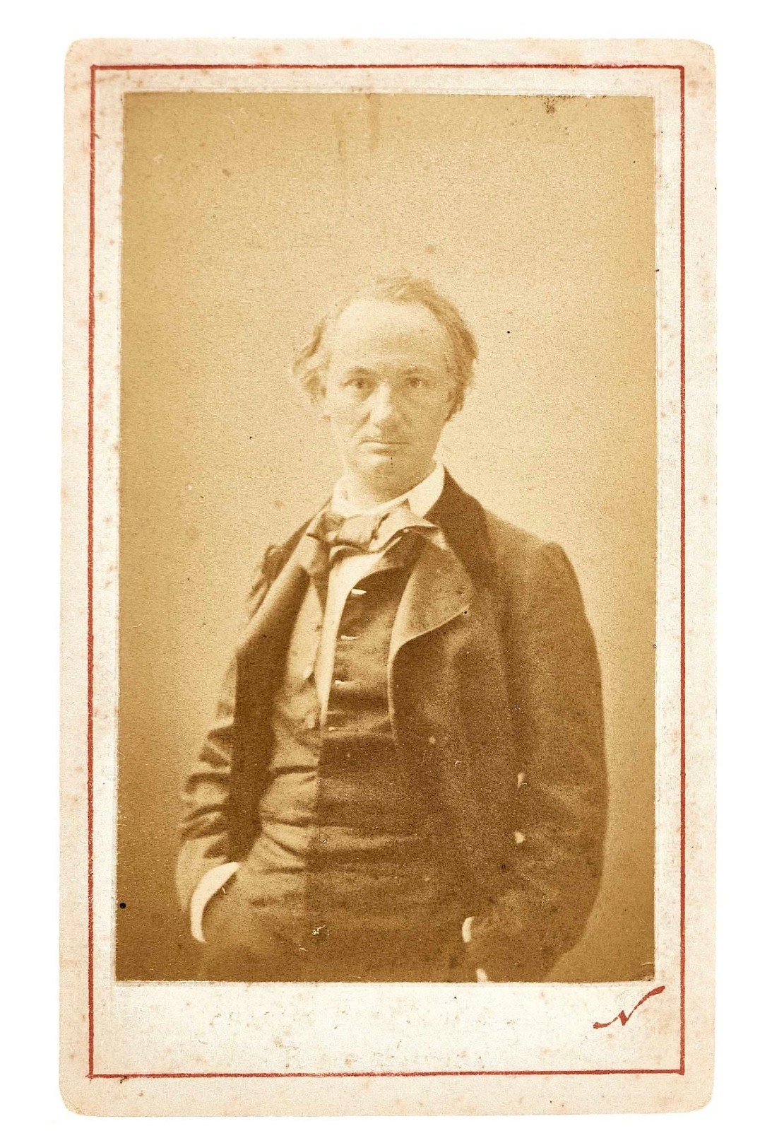 Charles BAUDELAIRE - Business card format photograph by NADAR. 1862.