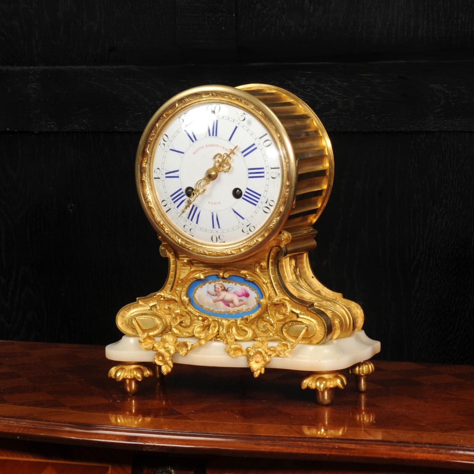 Antique French Ormolu and Sevres Porcelain Clock - Fine and Early Antique French Ormolu and Sevres Porcelain Clock - Fine and Early