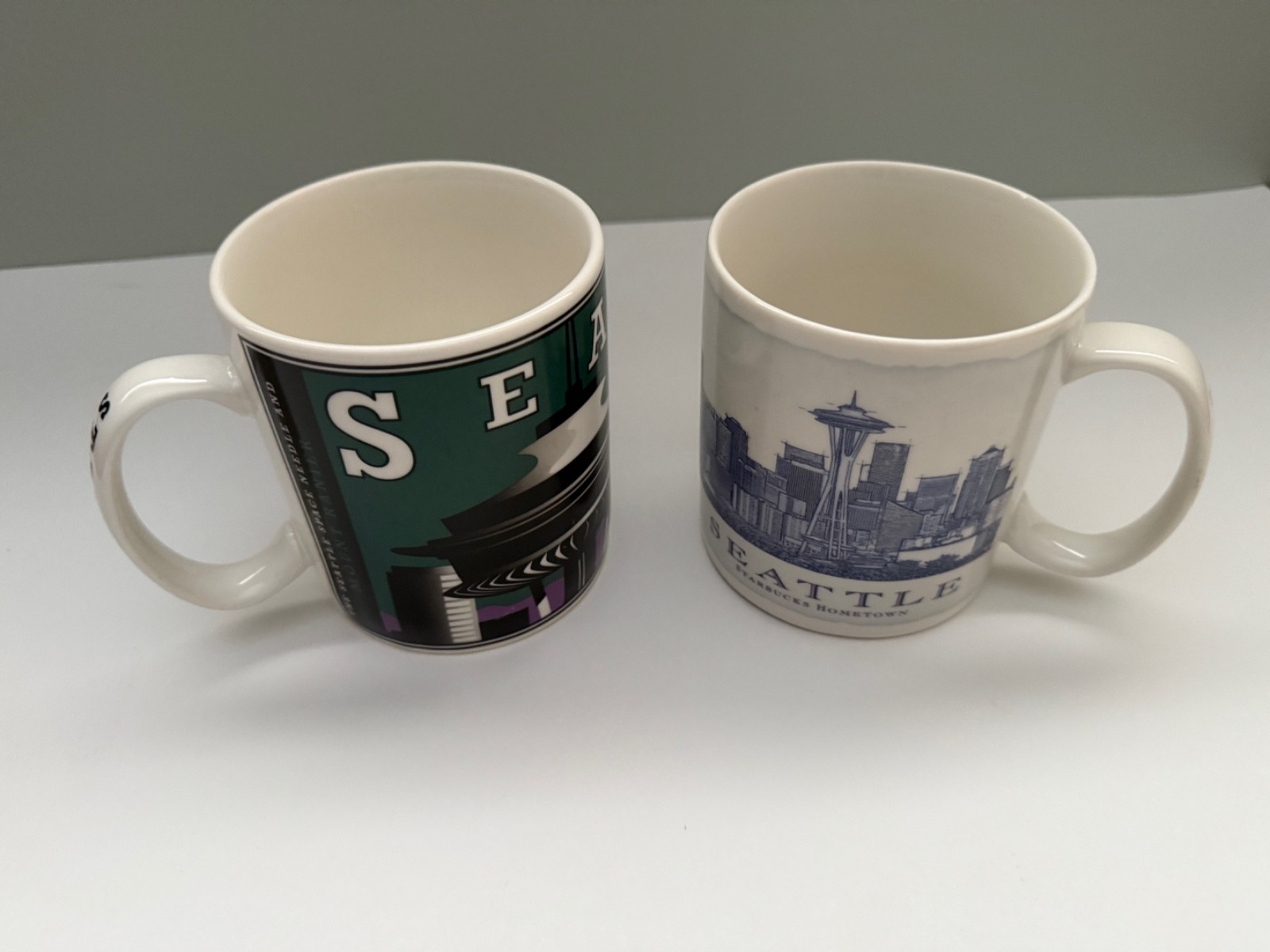Rare HTF Starbucks Seattle Cup 2003 Version 1 City Scenes Mt Rainer Mistake Mug