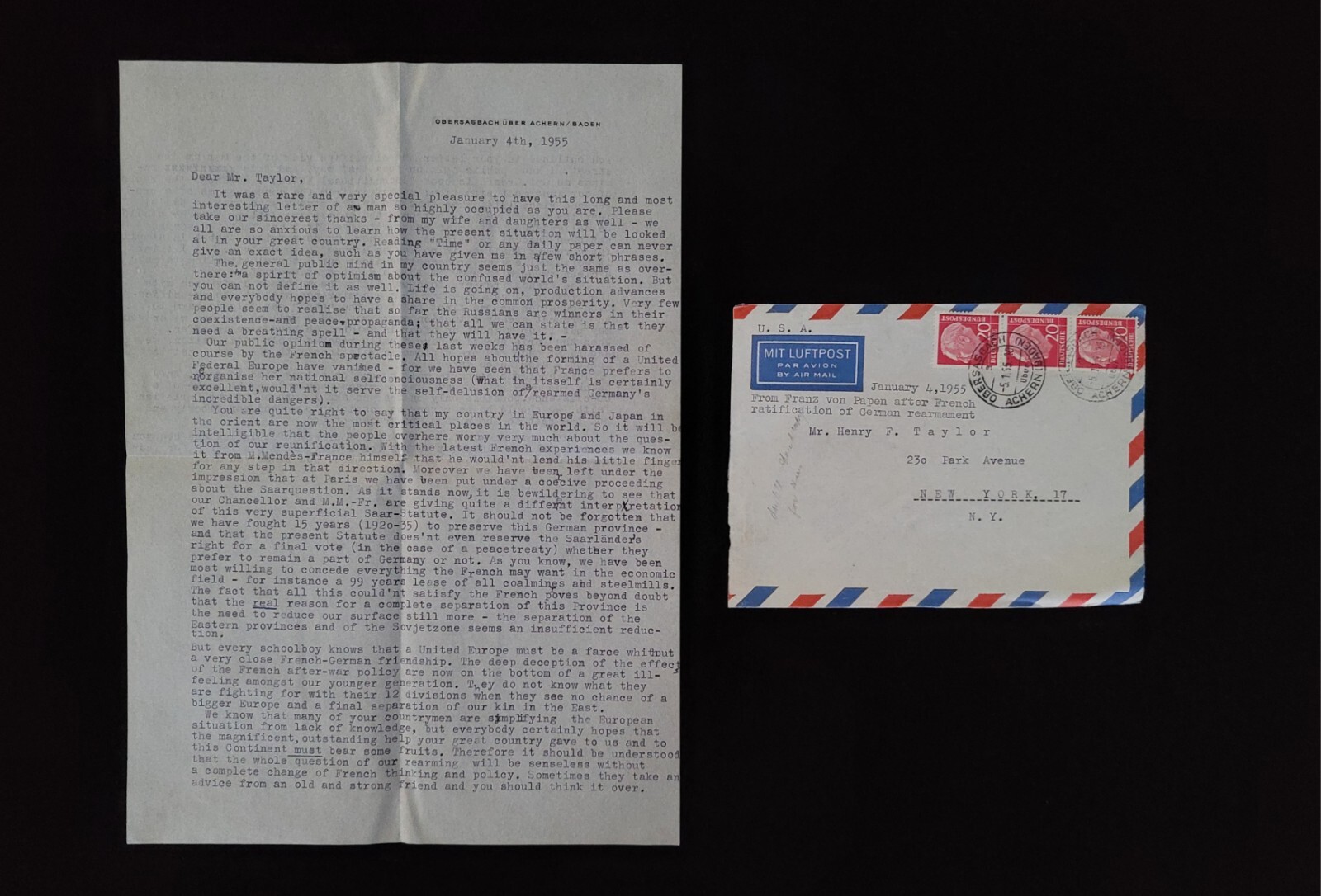Germany Reich Chancellor Franz von Papen Signed Autograph Letter Adolf Hitler DE