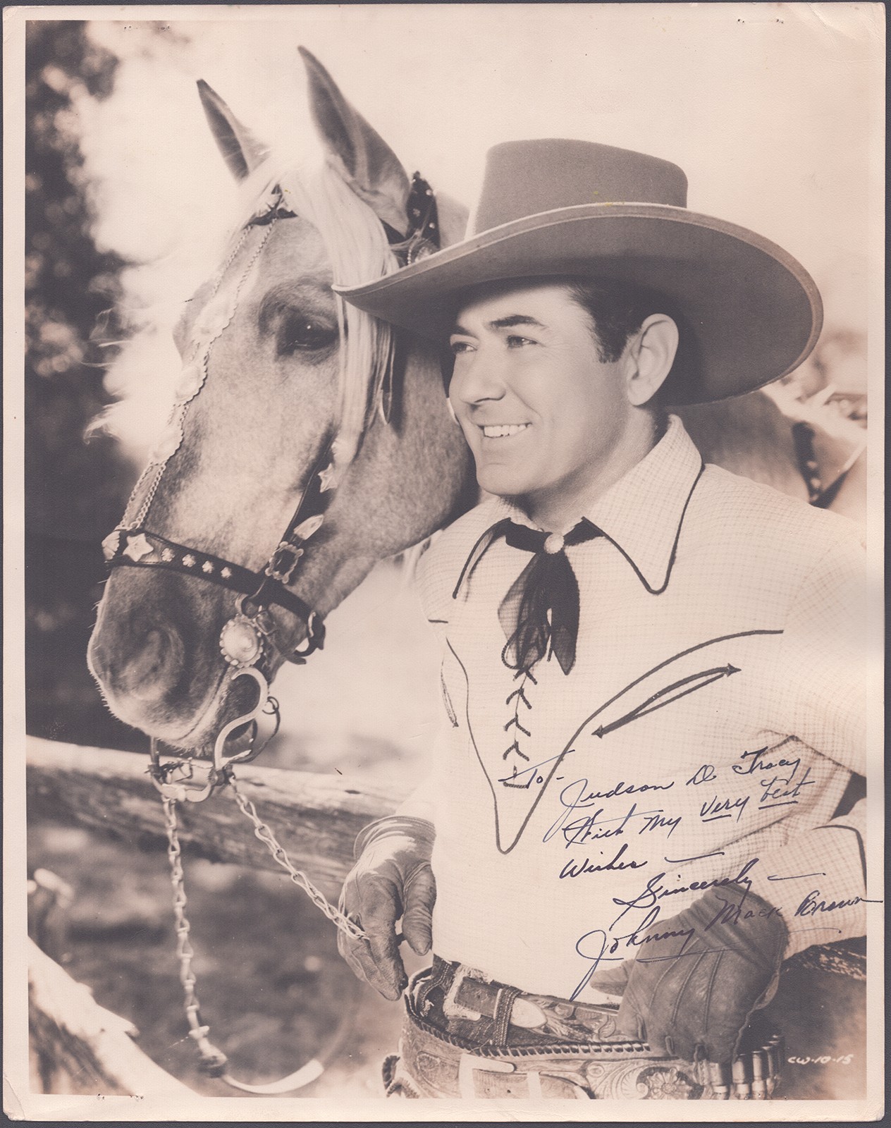 JOHNNY MACK BROWN - AUTOGRAPHED INSCRIBED PHOTOGRAPH JOHNNY MACK BROWN - AUTOGRAPHED INSCRIBED PHOTOGRAPH