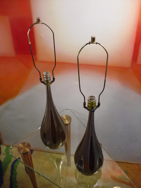 Pr Laurel Lamp Mid Century Sculptural w/Wood Eames Era Pr Laurel Lamp Mid Century Sculptural w/Wood Eames Era