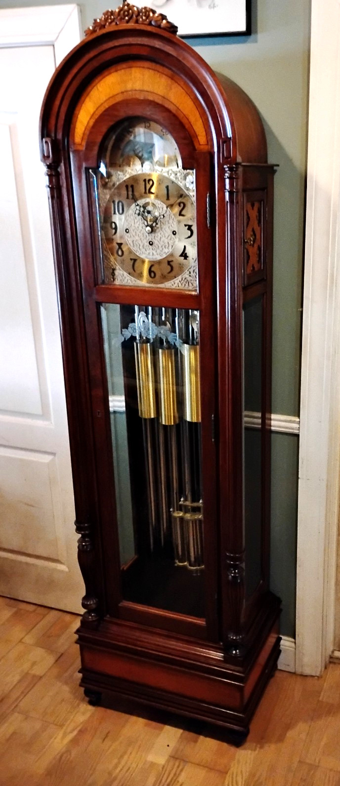 Herschede 1982-83 VIRGINIAN 276 Grandfather 9 Tubular Pendulum Bell Chime Clock