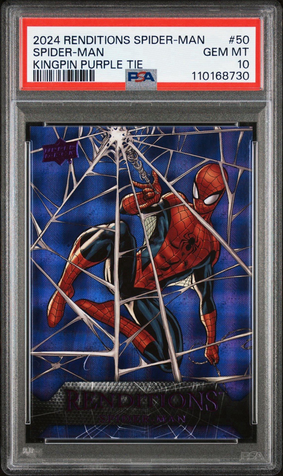 2024 MARVEL RENDITIONS SPIDER-MAN #50 KINGPIN PURPLE TIE /99 2024 MARVEL RENDITIONS SPIDER-MAN #50 KINGPIN PURPLE TIE /99
