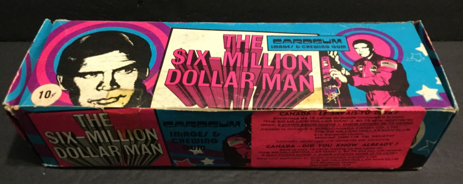 1975 Monty Gum Six Million $ Dollar Man (Holland) Complete box of 100 Packs Sk81 1975 Monty Gum Six Million $ Dollar Man (Holland) Complete box of 100 Packs Sk81
