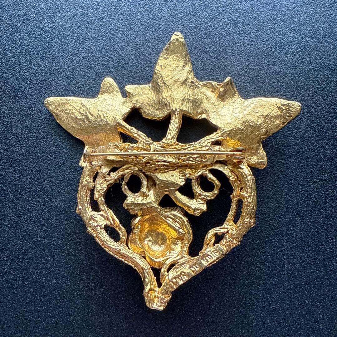 L'OR DU SOIR Vintage Brooch 6.6cm Signed Used Accessories