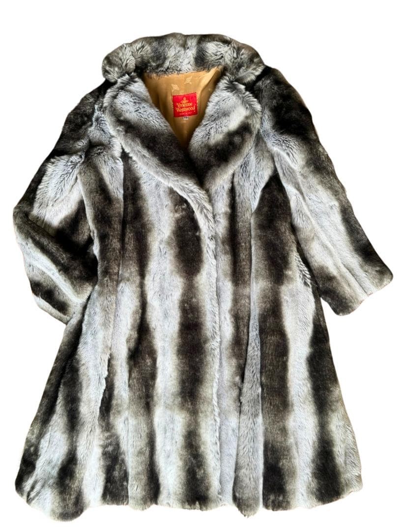 Vivienne Westwood Women Jacket Couture Faux Fur Long Coat Limited Edition VHTF P