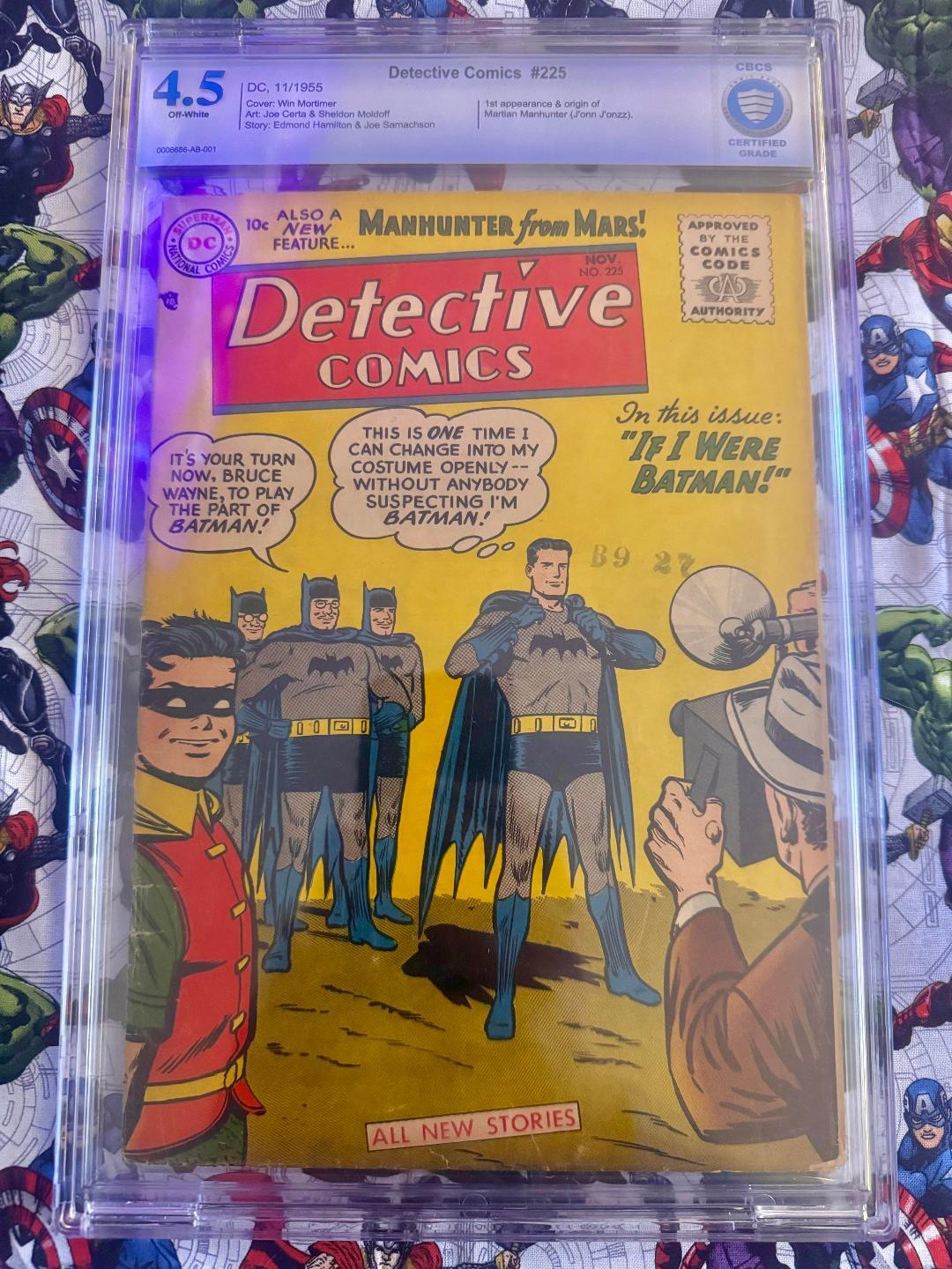 1955 DC DETECTIVE COMICS #225 CBCS 4.5 1ST MARTIAN MANHUNTER KEY GRAIL RARE WOW 1955 DC DETECTIVE COMICS #225 CBCS 4.5 1ST MARTIAN MANHUNTER KEY GRAIL RARE WOW