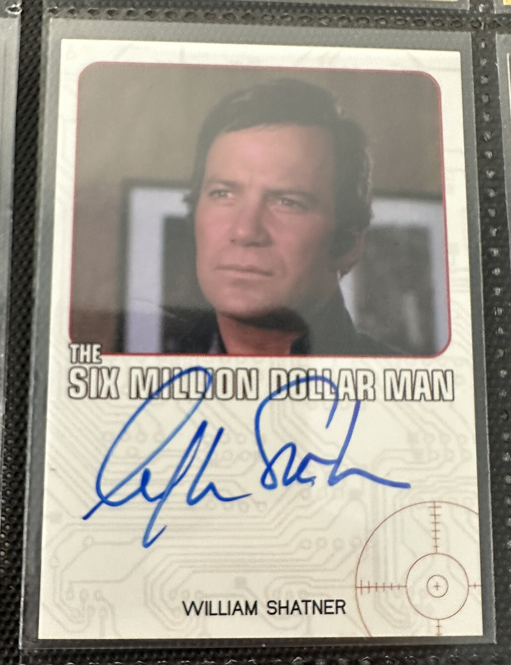 The Six Million Dollar Man On Card Autograph William Shatner Rare Auto 2013