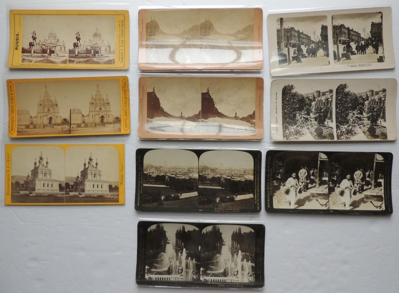 1870s-1902 RUSSIA Stereoview Russian Empire 10 PHOTOGRAPHS Cards Petersburg