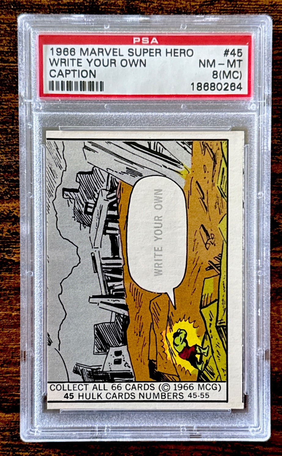 1966 Donruss Marvel Super Heroes Hulk #45 1st App Rookie PSA 8 🔥ONLY 19 POP