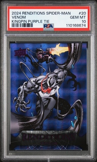 2024 MARVEL RENDITIONS SPIDER-MAN #20 VENOM KINGPIN PURPLE TIE /99