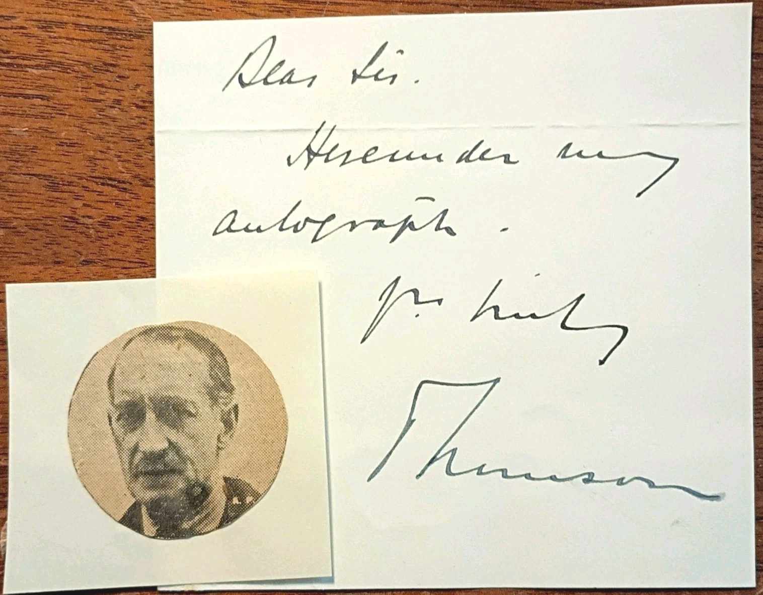 British Air Minister Lord Thomson (1875-1930) Signed & Inscribed Note British Air Minister Lord Thomson (1875-1930) Signed & Inscribed Note