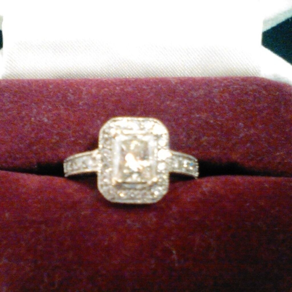 Luxurious Vintage Diamond White Gold Engagement Ring Jewelry Love Wedding Y2K