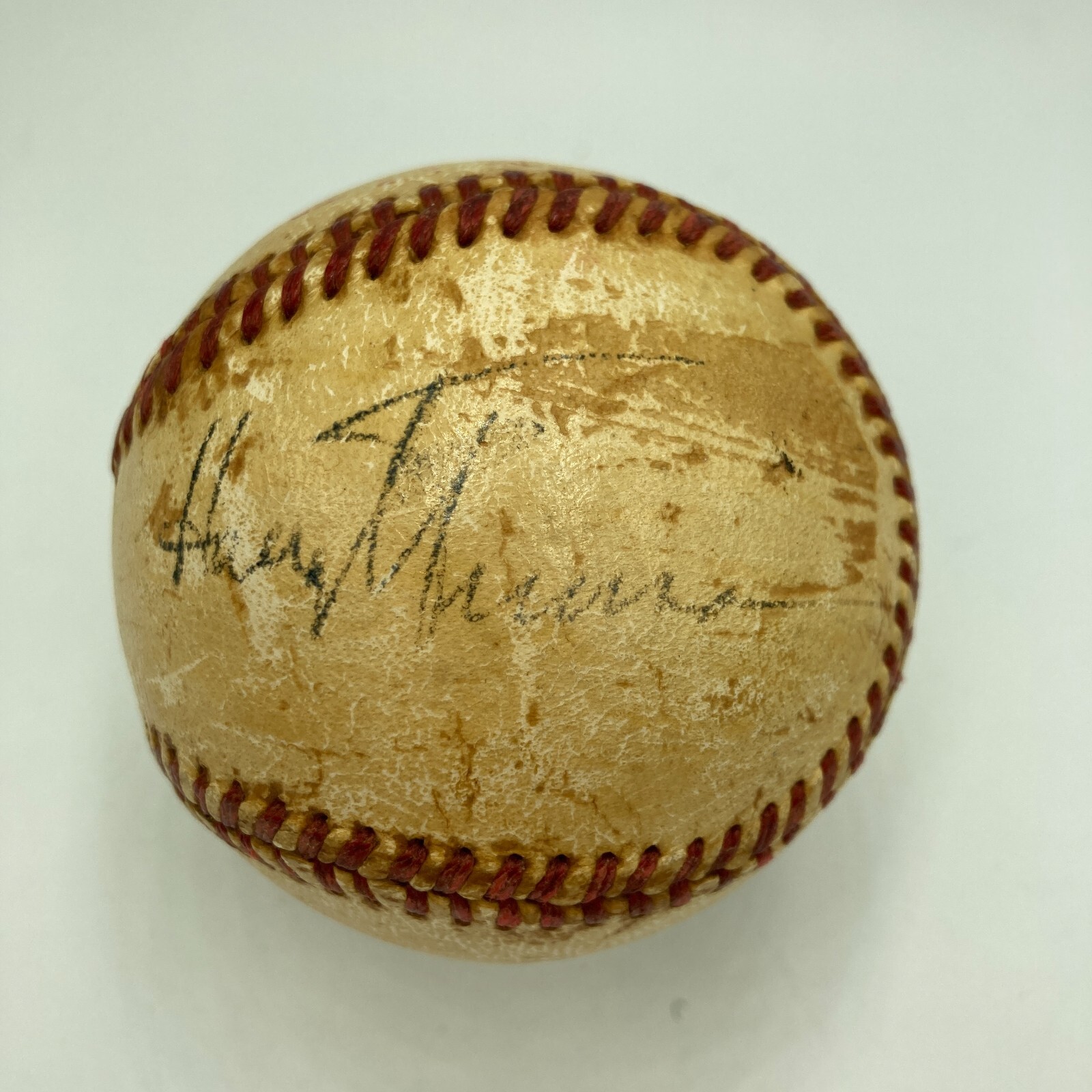 President Harry S. Truman First Pitch Of 1950 Season Single Signed Baseball PSA President Harry S. Truman First Pitch Of 1950 Season Single Signed Baseball PSA