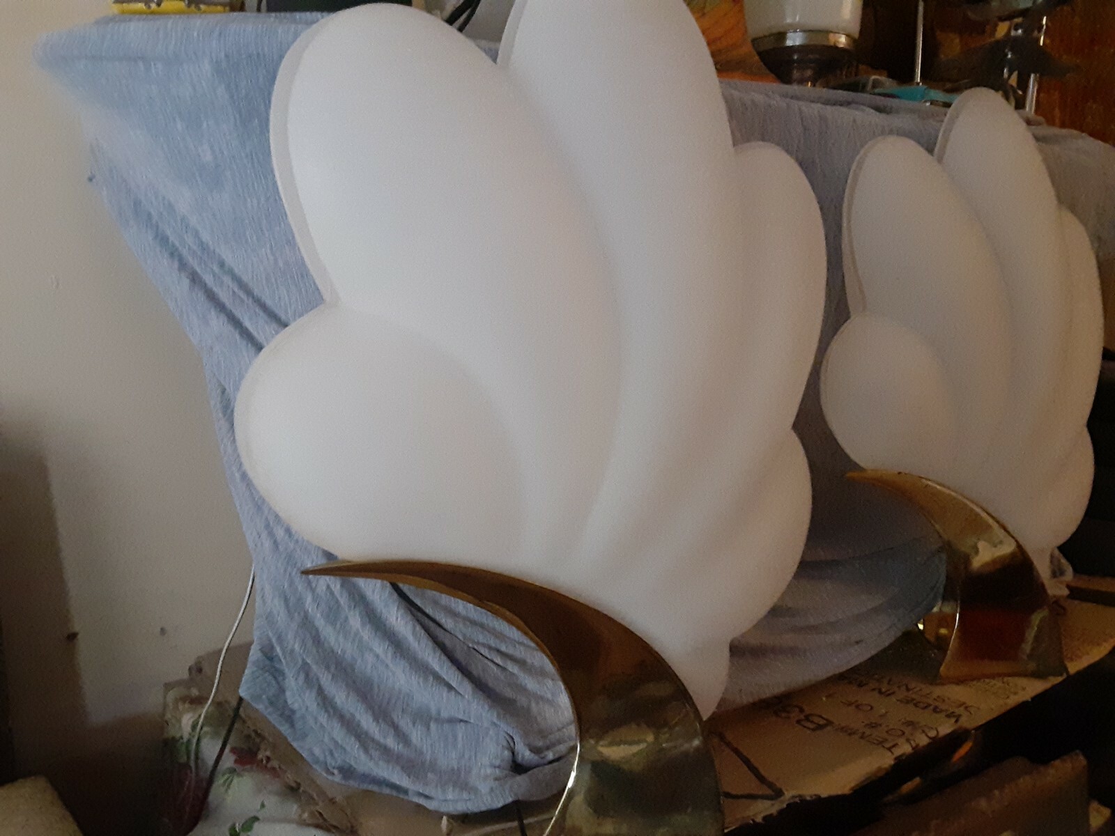 PR MID CENTURY MODERN CANADIAN ROBERT ROUGIER GIANT CLAM SHELL 30X24 TABLE LAMPS PR MID CENTURY MODERN CANADIAN ROBERT ROUGIER GIANT CLAM SHELL 30X24 TABLE LAMPS