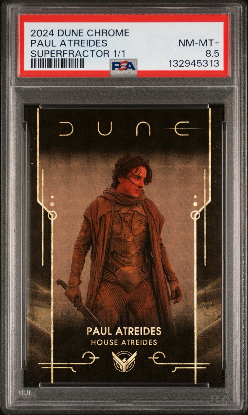 2024 Topps Chrome Dune Superfractor Paul Atreides/Timothée Chalamet #1/1 PSA 8.5