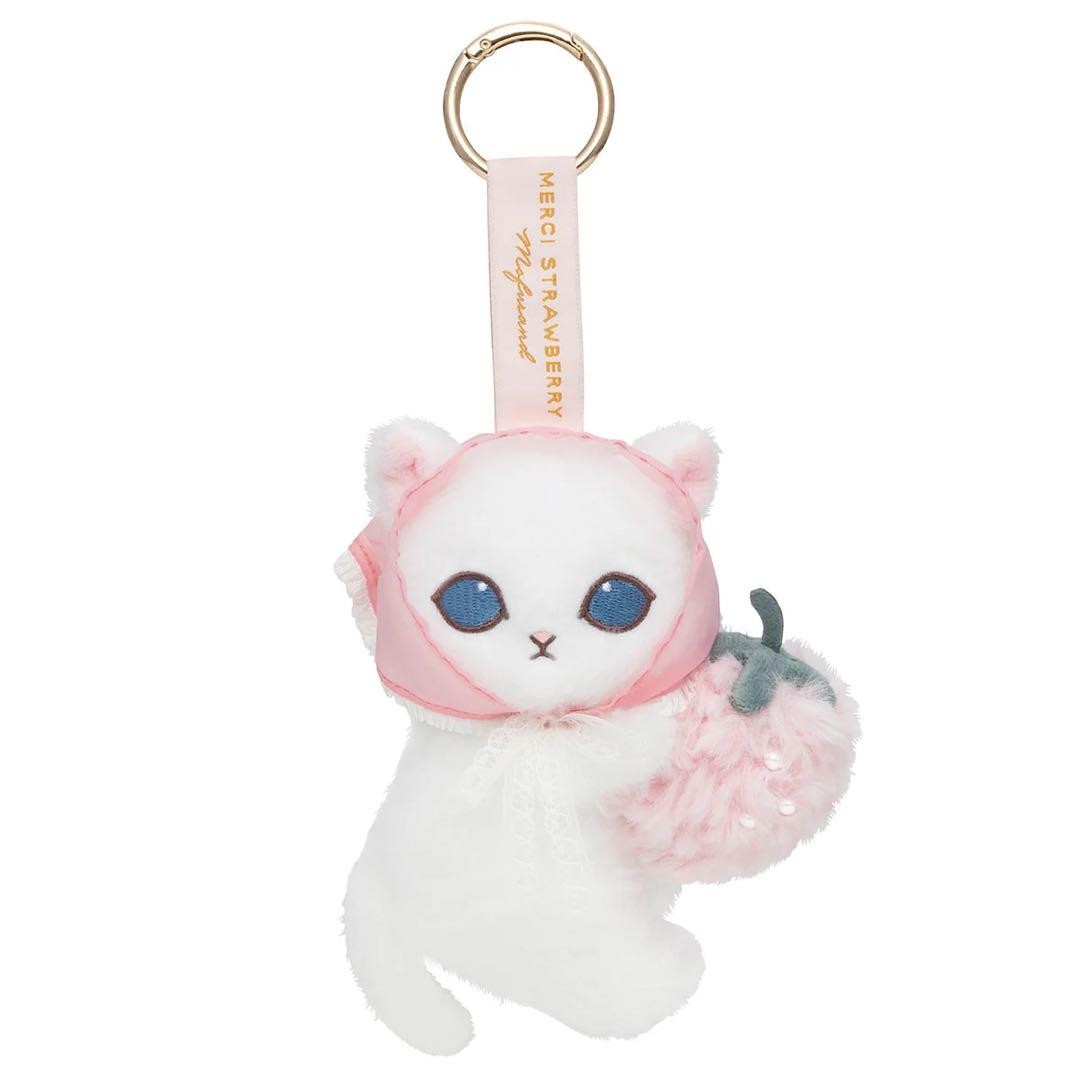 mofusand Cat Plush doll Keychain MERCI STRAWBERRY Pink Japan Strawberry NEW