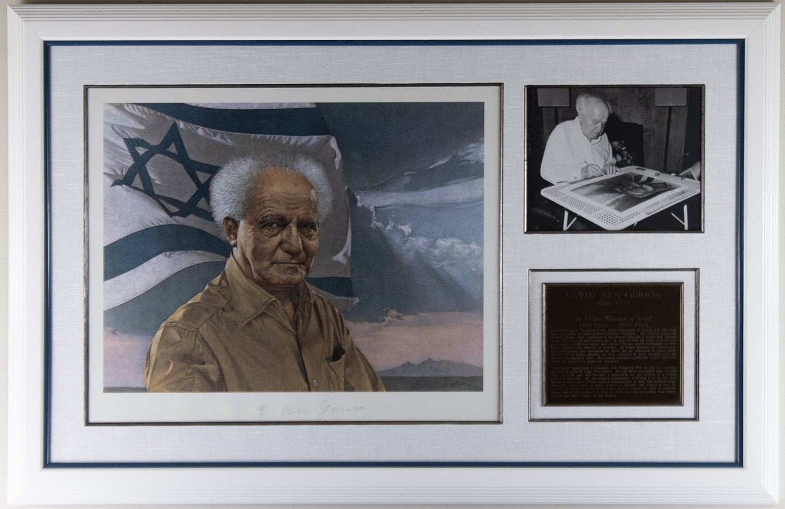 DAVID BEN-GURION (ISRAEL) - PRINTED ART SIGNED IN PENCIL DAVID BEN-GURION (ISRAEL) - PRINTED ART SIGNED IN PENCIL