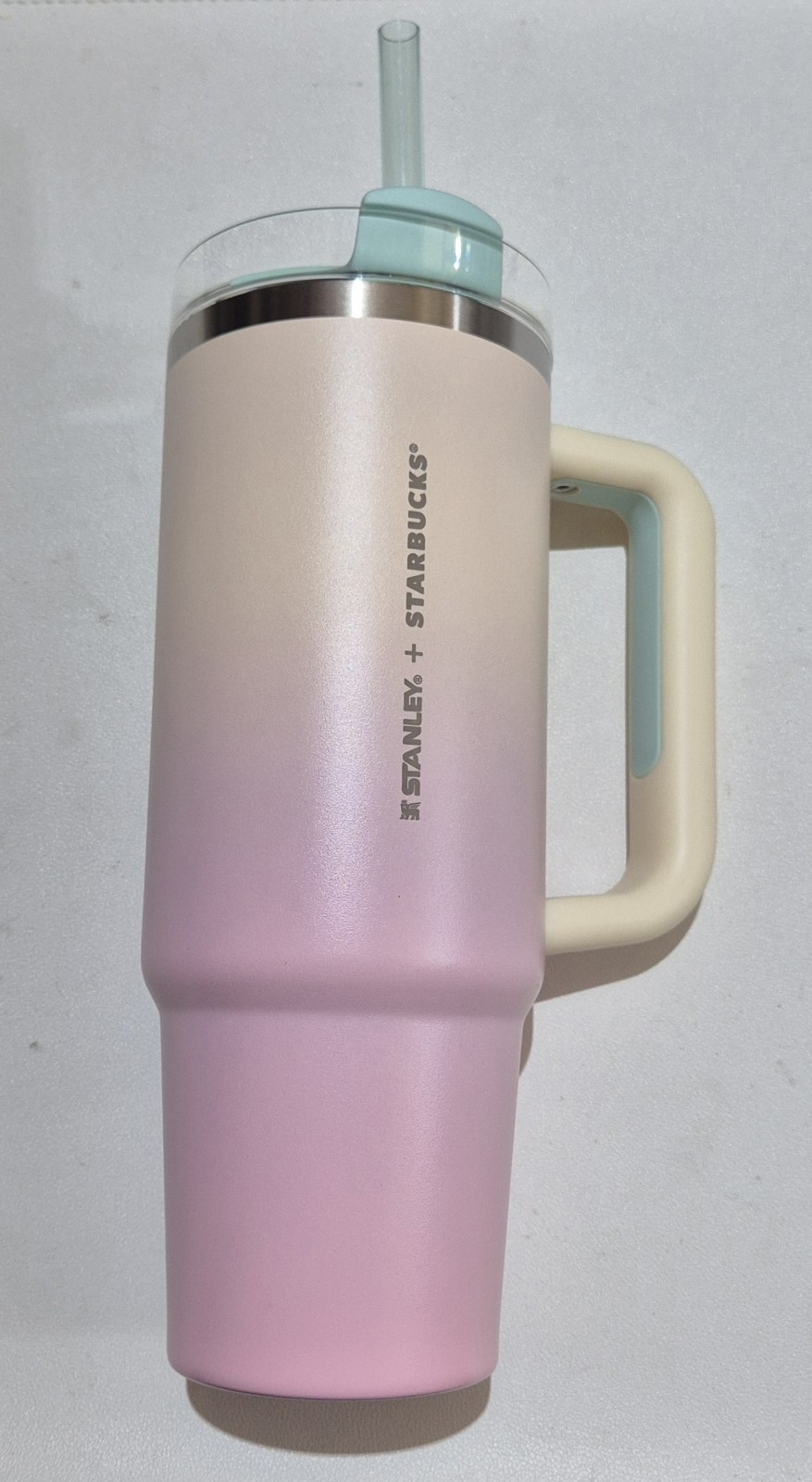 Starbucks Stanley 2024 Taiwan Summer Pink Beige Ombre Quencher Tumbler (30oz)