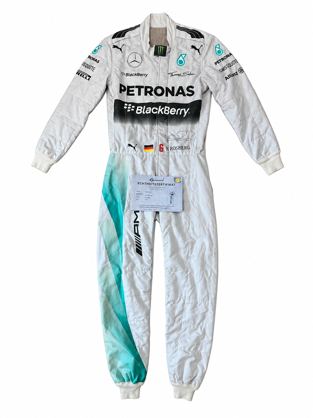 Mercedes AMG Petronas Race Suit Worn And Signed By Nico Rosberg 2015