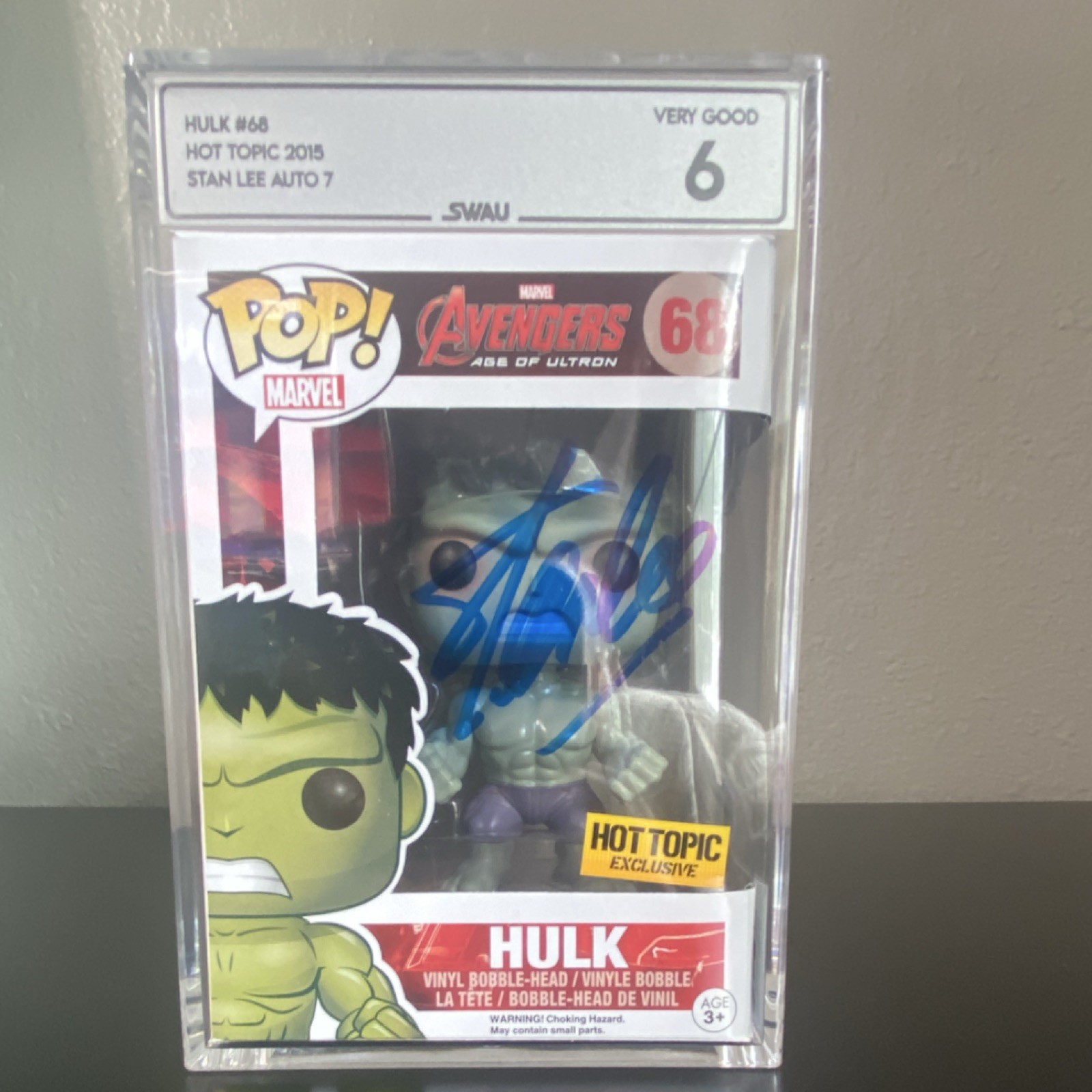 🔥Rare Funko Pop Marvel Hulk #68 Hot Topic Autographed Stan Lee Grade 60🔥 🔥Rare Funko Pop Marvel Hulk #68 Hot Topic Autographed Stan Lee Grade 60🔥