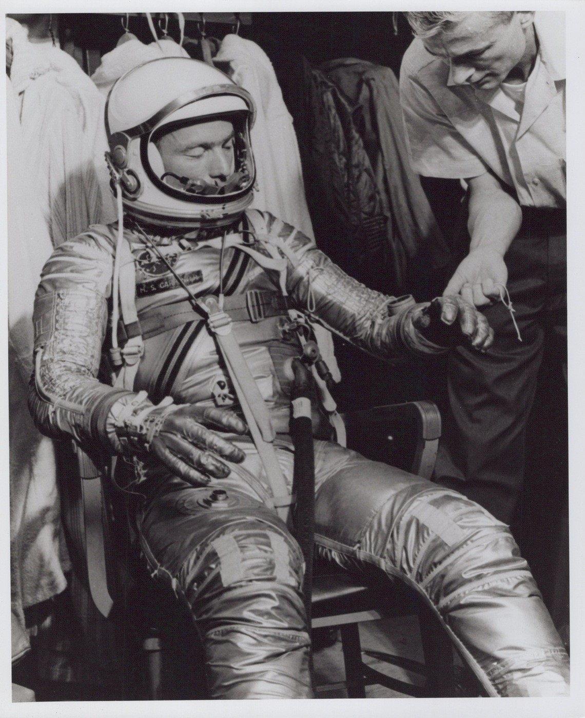 Mercury Astronaut Scott Carpenter Pressure Suit Check 1961 - Original NASA Photo