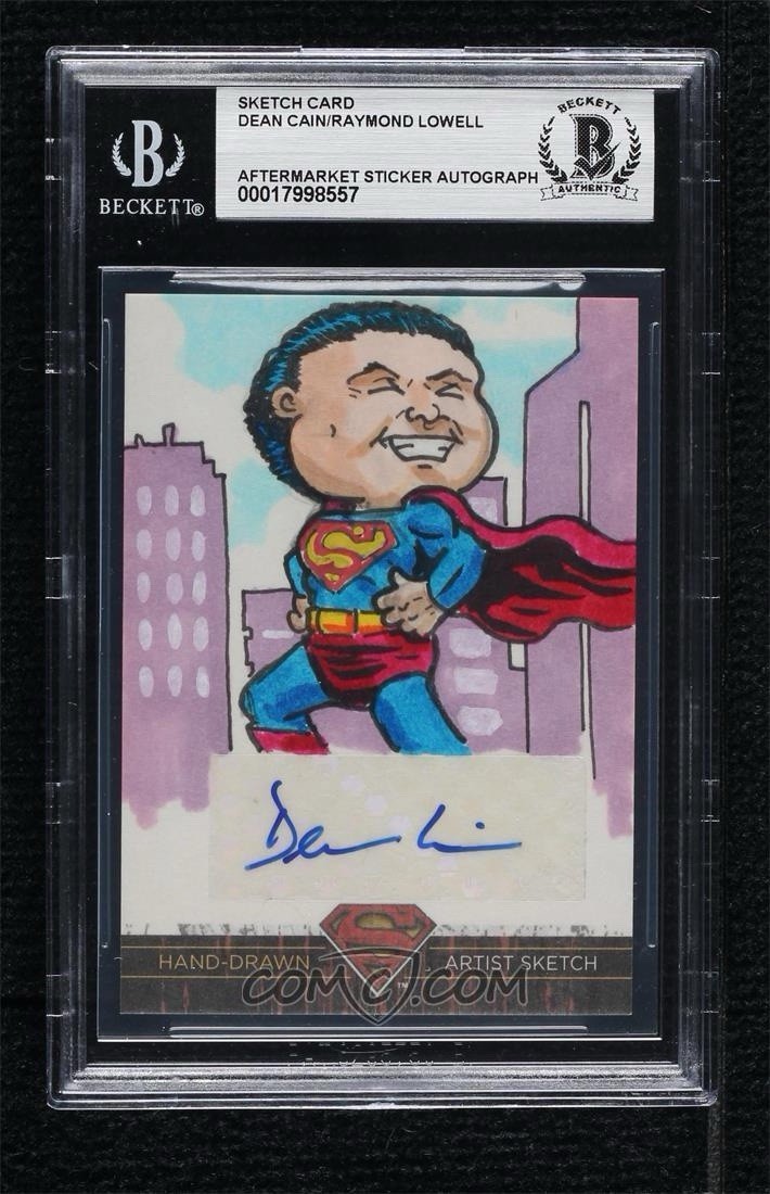 2012 SUPERMAN DC DEAN CAIN GPK SIGNED AUTO ORIGINAL ART SKETCH 1/1 BAS