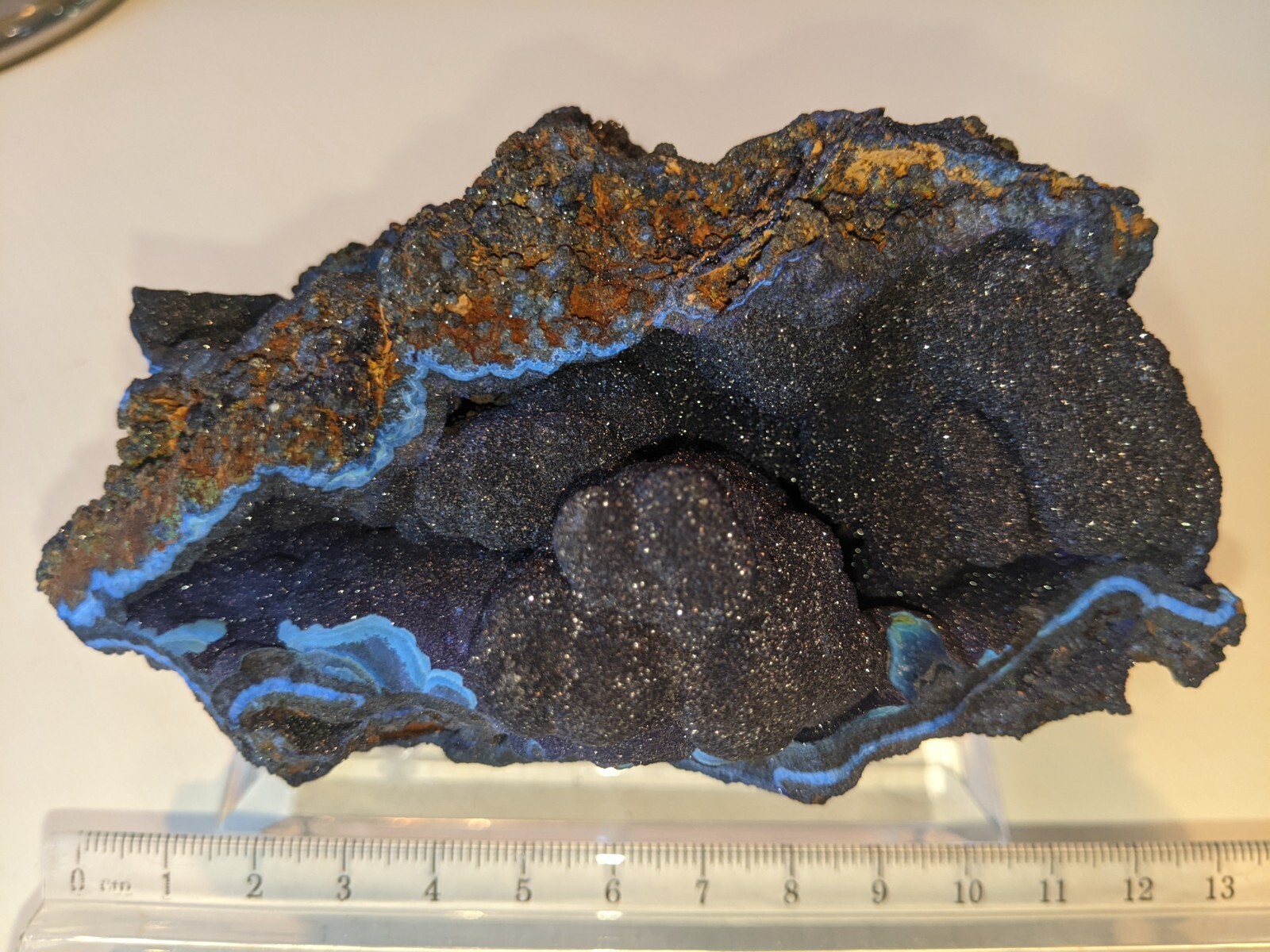 Azurite Botryoidal Crystal Bisbee AZ @12 1/2 cm wide EXC COND PRICE SLASHED Azurite Botryoidal Crystal Bisbee AZ @12 1/2 cm wide EXC COND PRICE SLASHED