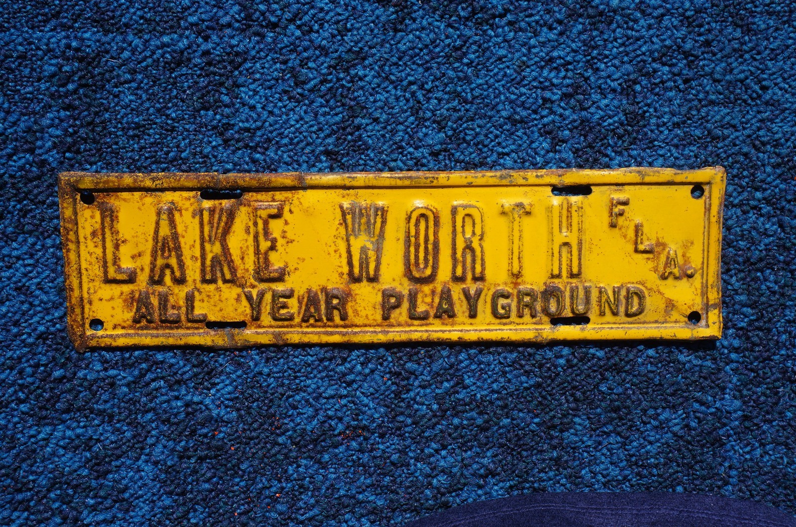 1920s 1930s LAKE WORTH Beach Florida License Plate Topper - ALL YEAR PLAYGROUND