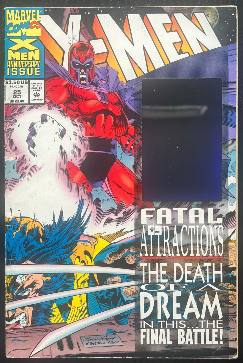 X-Men #25 ('93) Blank/Black Missing Hologram - DOUBLE ERROR/RAREST ERROR VARIANT X-Men #25 ('93) Blank/Black Missing Hologram - DOUBLE ERROR/RAREST ERROR VARIANT