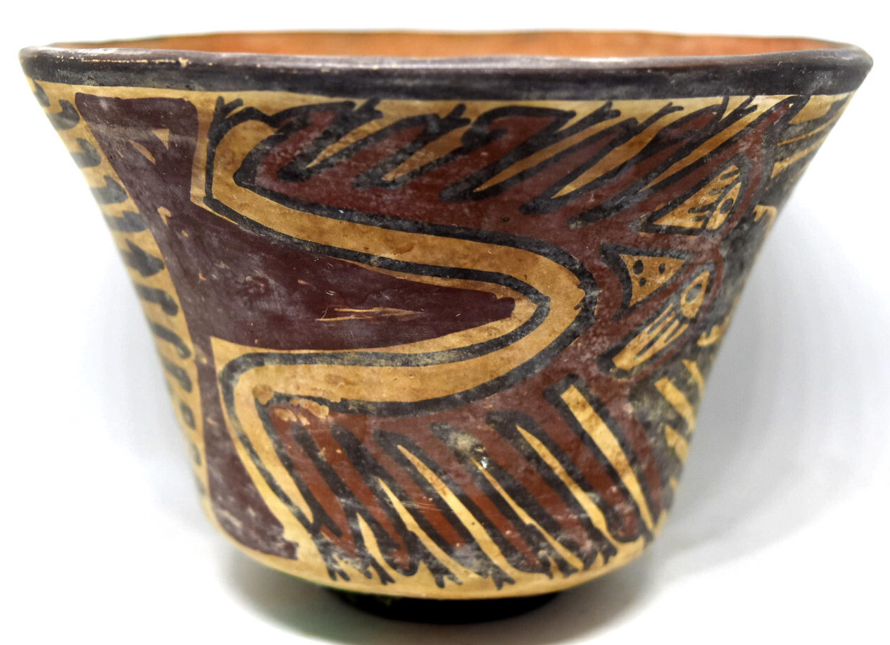 Ancient Pre Columbian Nazca Culture Polychrome Ceramic Bowl Pottery AD 200-400 Ancient Pre Columbian Nazca Culture Polychrome Ceramic Bowl Pottery AD 200-400