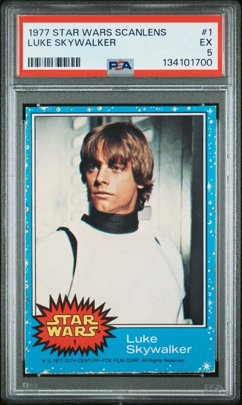 1977 STAR WARS SCANLENS #1 LUKE SKYWALKER ROOKIE PSA GRADED VERY RARE