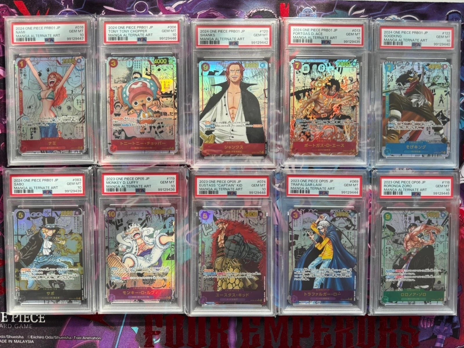 Manga God Pack Prb01 Jap - All PSA10 - The World's Rarest Manga OPTCG