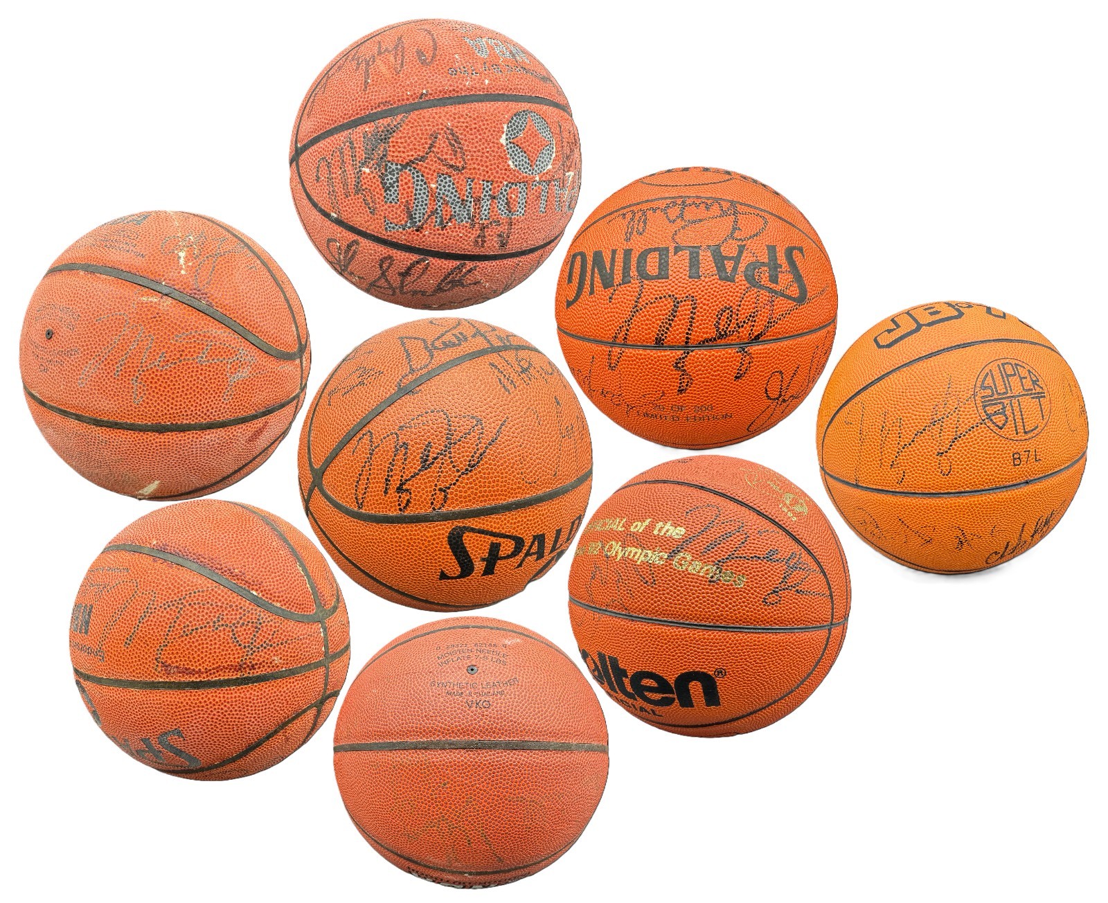 Hoard of ( 8 ) 1992 Dream Signed Basketball w/ Michael Jordan AUTO JSA + PSA LOA Hoard of ( 8 ) 1992 Dream Signed Basketball w/ Michael Jordan AUTO JSA + PSA LOA