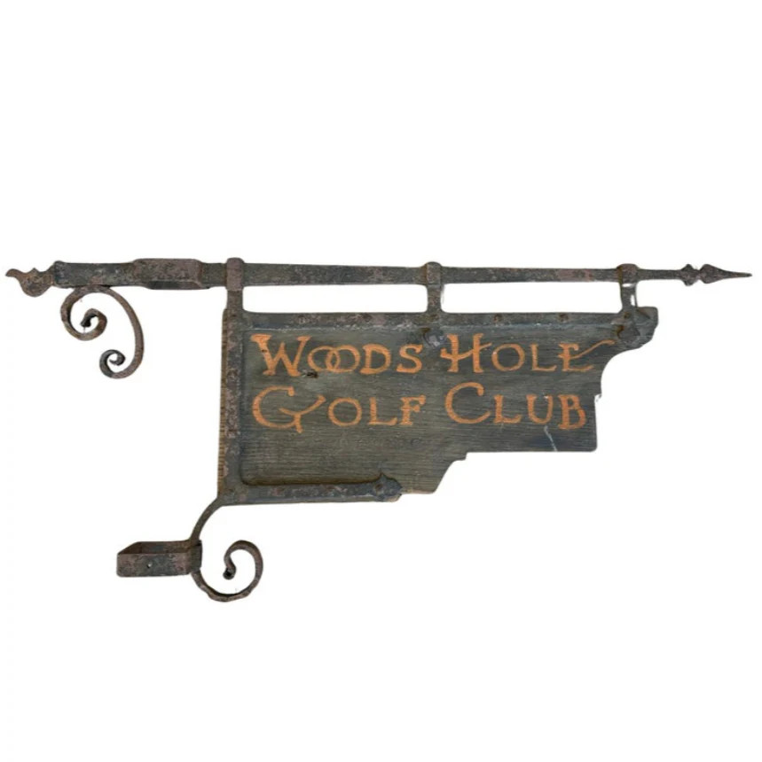 Woods Hole Golf Club Antique Sign from Cape Cod Woods Hole Golf Club Antique Sign from Cape Cod